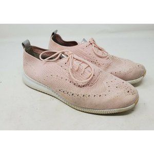 Cole Haan Size 8 ZeroGrand Pink Knit Oxford Sneaker Flat Trainer Comfort